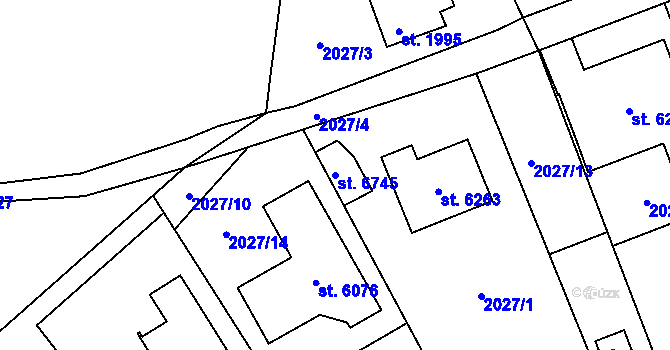 Parcela st. 6745 v KÚ Beroun, Katastrální mapa
