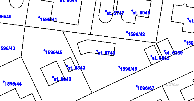 Parcela st. 6749 v KÚ Beroun, Katastrální mapa