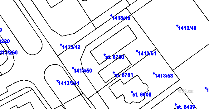 Parcela st. 6750 v KÚ Beroun, Katastrální mapa