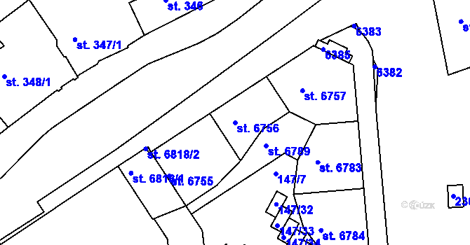 Parcela st. 6756 v KÚ Beroun, Katastrální mapa