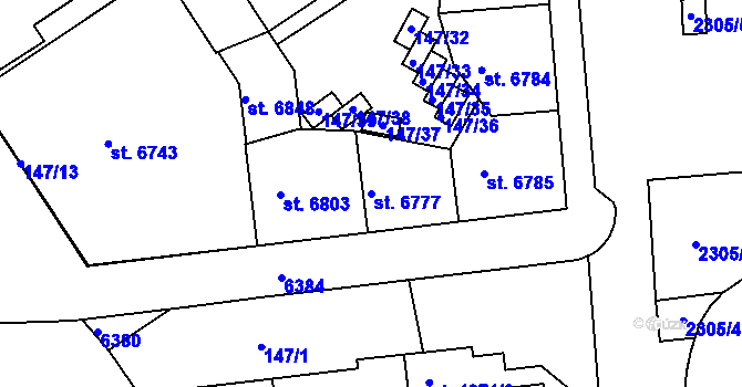 Parcela st. 6777 v KÚ Beroun, Katastrální mapa