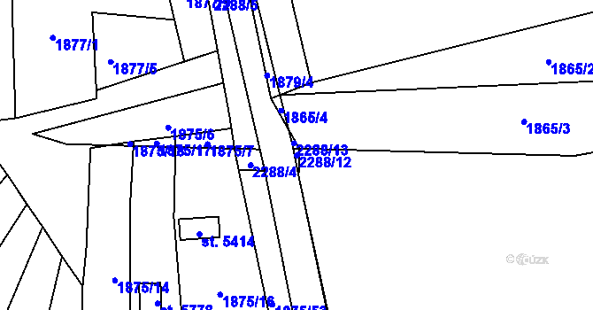 Parcela st. 2288/12 v KÚ Beroun, Katastrální mapa
