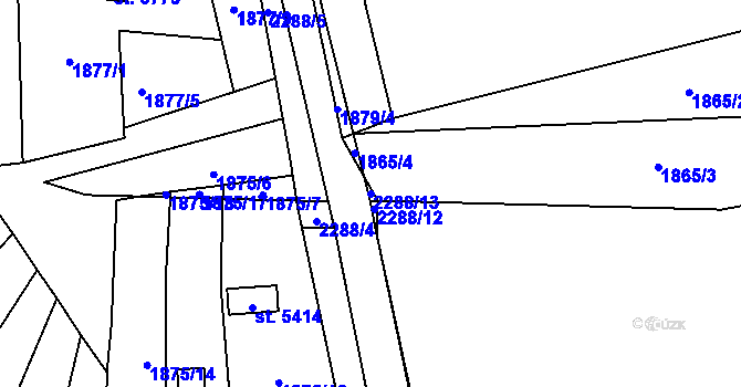 Parcela st. 2288/13 v KÚ Beroun, Katastrální mapa