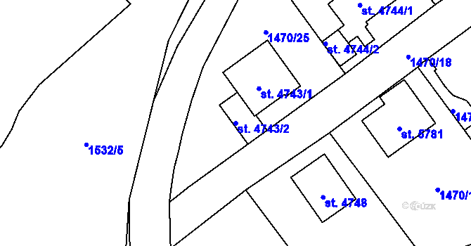 Parcela st. 4743/2 v KÚ Beroun, Katastrální mapa