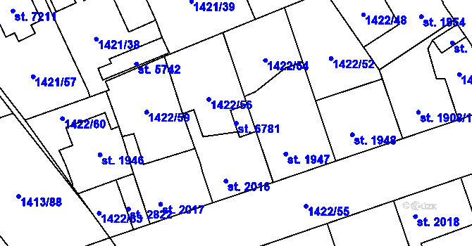 Parcela st. 6781 v KÚ Beroun, Katastrální mapa