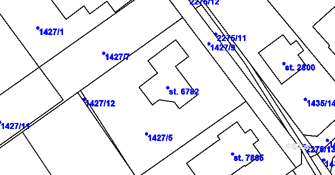 Parcela st. 6782 v KÚ Beroun, Katastrální mapa