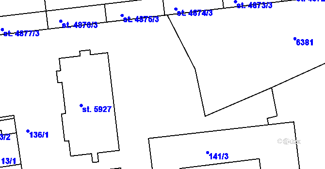 Parcela st. 140/3 v KÚ Beroun, Katastrální mapa