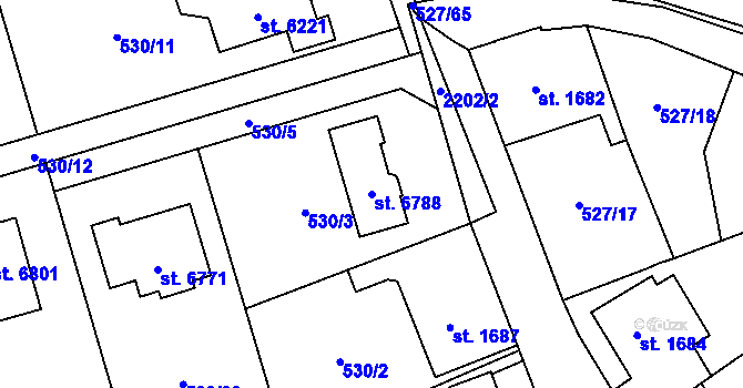 Parcela st. 6788 v KÚ Beroun, Katastrální mapa