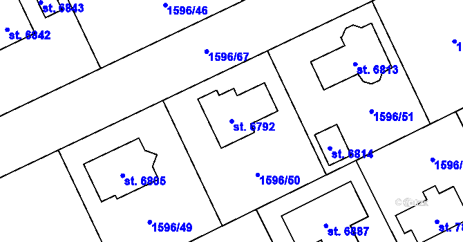 Parcela st. 6792 v KÚ Beroun, Katastrální mapa