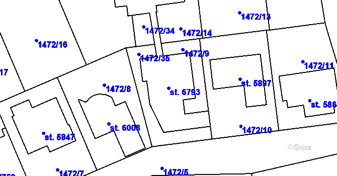 Parcela st. 6793 v KÚ Beroun, Katastrální mapa