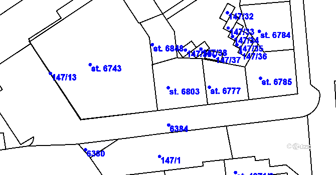 Parcela st. 6803 v KÚ Beroun, Katastrální mapa