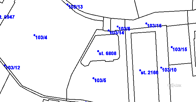 Parcela st. 6808 v KÚ Beroun, Katastrální mapa
