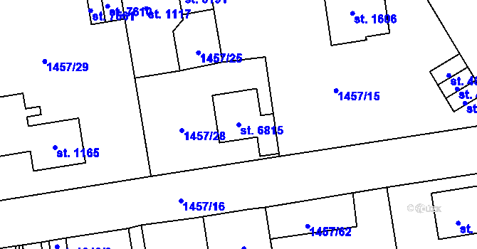 Parcela st. 6815 v KÚ Beroun, Katastrální mapa