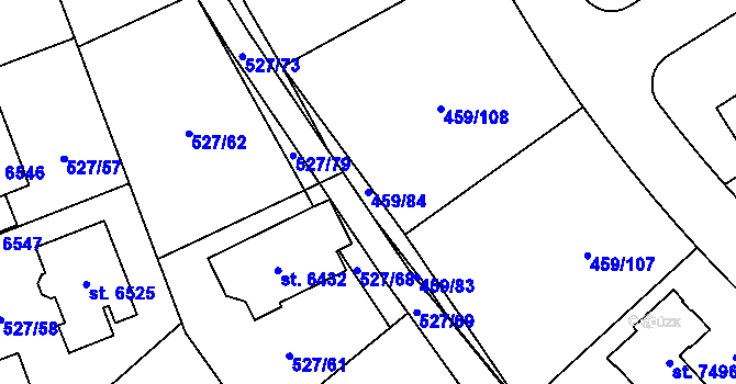 Parcela st. 459/84 v KÚ Beroun, Katastrální mapa