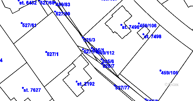 Parcela st. 459/112 v KÚ Beroun, Katastrální mapa