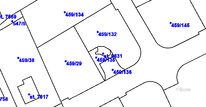 Parcela st. 6831 v KÚ Beroun, Katastrální mapa