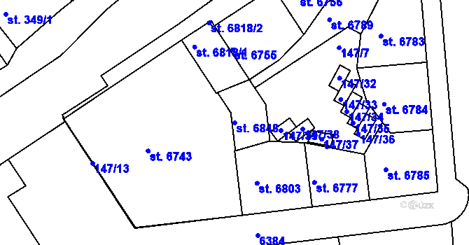 Parcela st. 6848 v KÚ Beroun, Katastrální mapa
