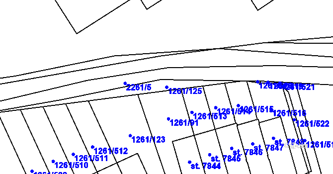 Parcela st. 1261/125 v KÚ Beroun, Katastrální mapa