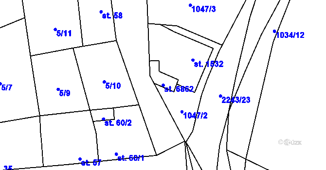 Parcela st. 6862 v KÚ Beroun, Katastrální mapa