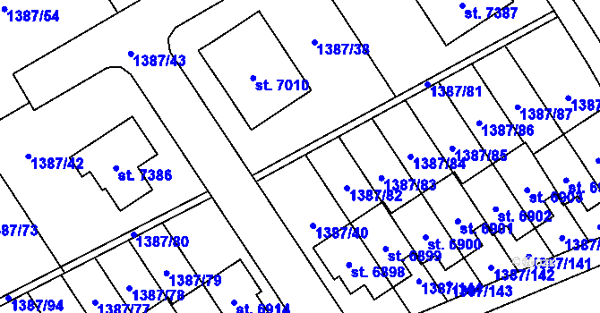 Parcela st. 1387/97 v KÚ Beroun, Katastrální mapa