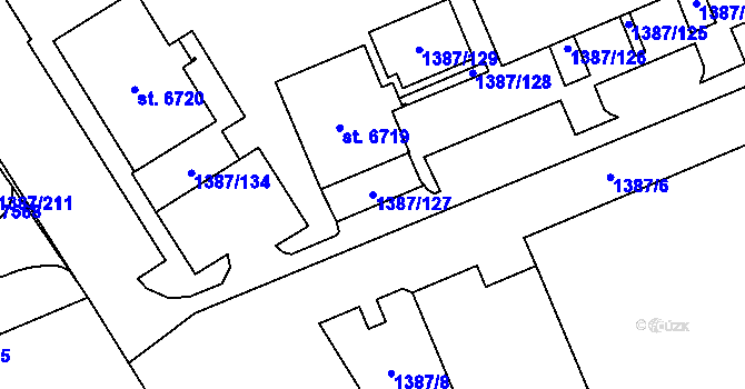 Parcela st. 1387/127 v KÚ Beroun, Katastrální mapa