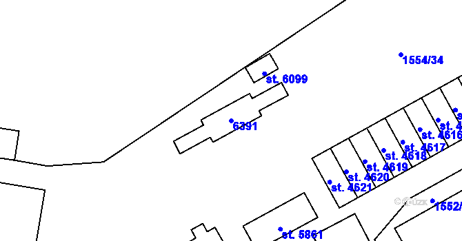 Parcela st. 6391 v KÚ Beroun, Katastrální mapa