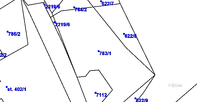 Parcela st. 783/1 v KÚ Beroun, Katastrální mapa