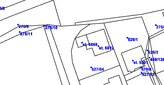 Parcela st. 6888 v KÚ Beroun, Katastrální mapa