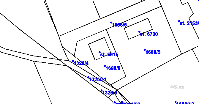 Parcela st. 6915 v KÚ Beroun, Katastrální mapa