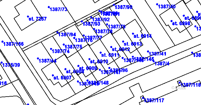 Parcela st. 6911 v KÚ Beroun, Katastrální mapa