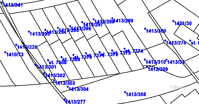 Parcela st. 7372 v KÚ Beroun, Katastrální mapa