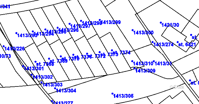 Parcela st. 7373 v KÚ Beroun, Katastrální mapa