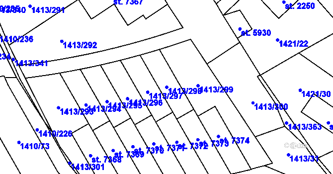 Parcela st. 1413/298 v KÚ Beroun, Katastrální mapa