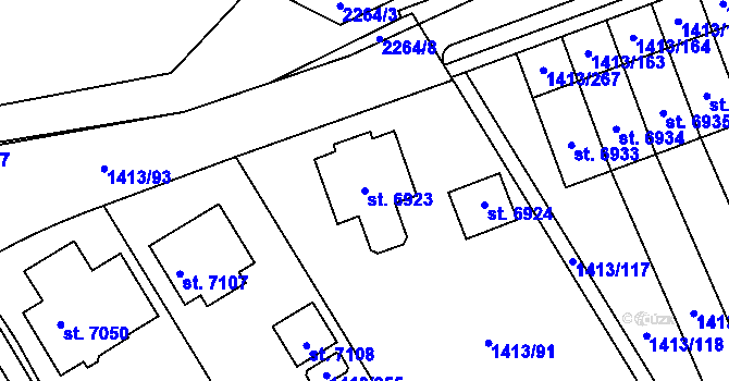 Parcela st. 6923 v KÚ Beroun, Katastrální mapa