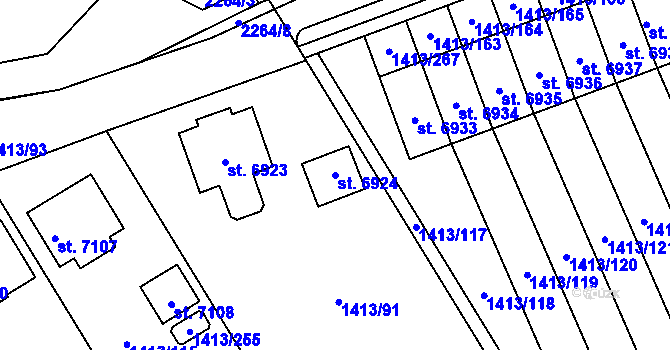 Parcela st. 6924 v KÚ Beroun, Katastrální mapa