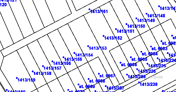 Parcela st. 1413/153 v KÚ Beroun, Katastrální mapa