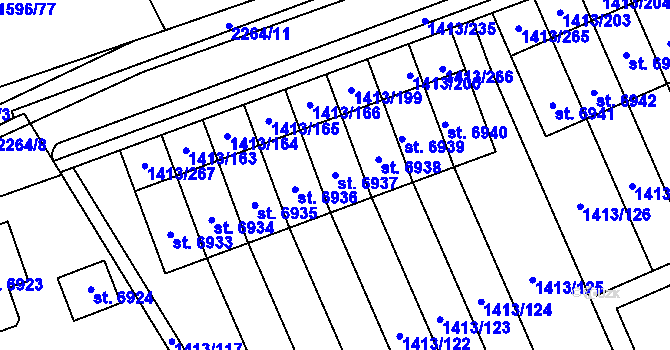 Parcela st. 6937 v KÚ Beroun, Katastrální mapa