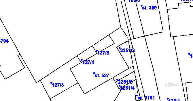 Parcela st. 127/5 v KÚ Beroun, Katastrální mapa