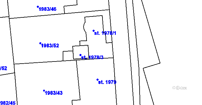 Parcela st. 1978/2 v KÚ Beroun, Katastrální mapa