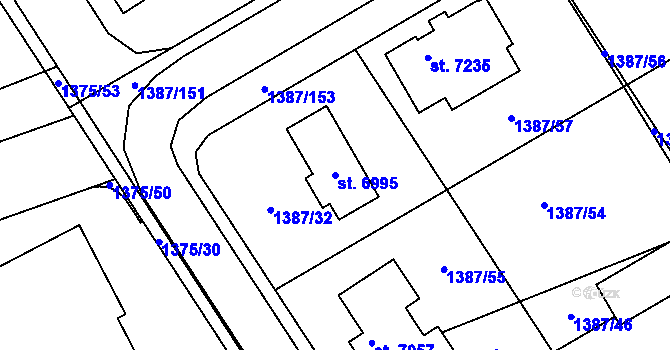 Parcela st. 6995 v KÚ Beroun, Katastrální mapa