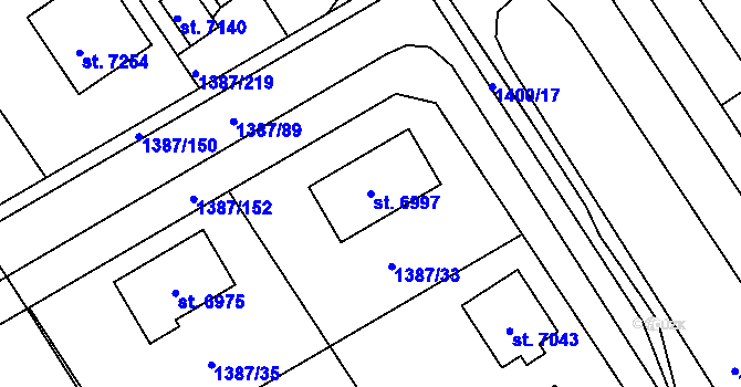 Parcela st. 6997 v KÚ Beroun, Katastrální mapa
