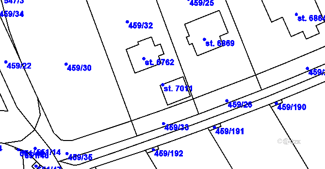 Parcela st. 7011 v KÚ Beroun, Katastrální mapa