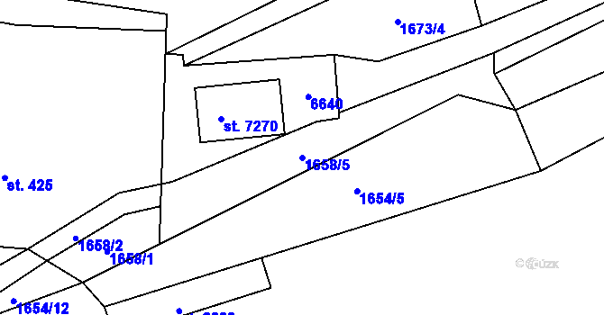 Parcela st. 1658/5 v KÚ Beroun, Katastrální mapa