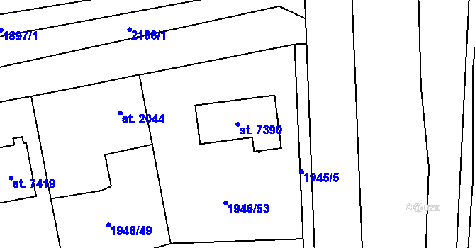 Parcela st. 7390 v KÚ Beroun, Katastrální mapa