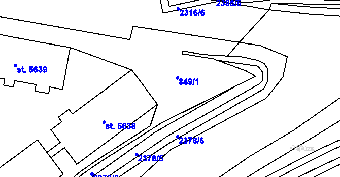 Parcela st. 849/46 v KÚ Beroun, Katastrální mapa