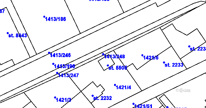 Parcela st. 1413/248 v KÚ Beroun, Katastrální mapa