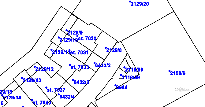 Parcela st. 6432/1 v KÚ Beroun, Katastrální mapa
