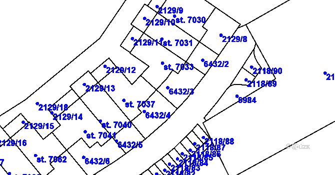 Parcela st. 6432/3 v KÚ Beroun, Katastrální mapa