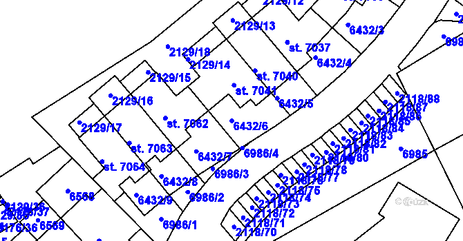 Parcela st. 6432/6 v KÚ Beroun, Katastrální mapa