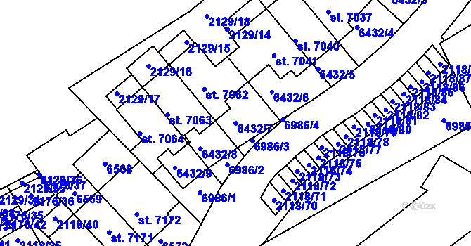 Parcela st. 6432/7 v KÚ Beroun, Katastrální mapa
